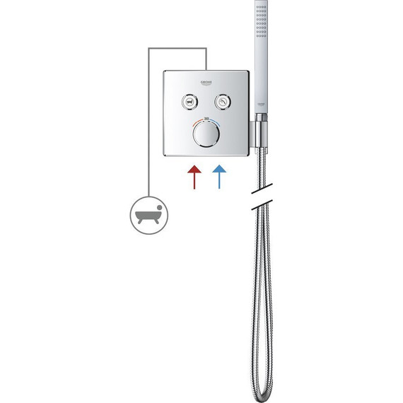 Смеситель для душа с термостатом Grohe Grohtherm SmartControl 29125000 - 10 Смеситель для душа с термостатом Grohe Grohtherm SmartControl 29125000 фото 10