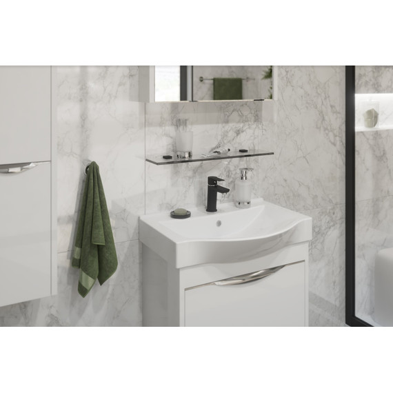 Стеклянная полка Stworki Glass 60 см 3GW262TTKK000, чёрный фото 5