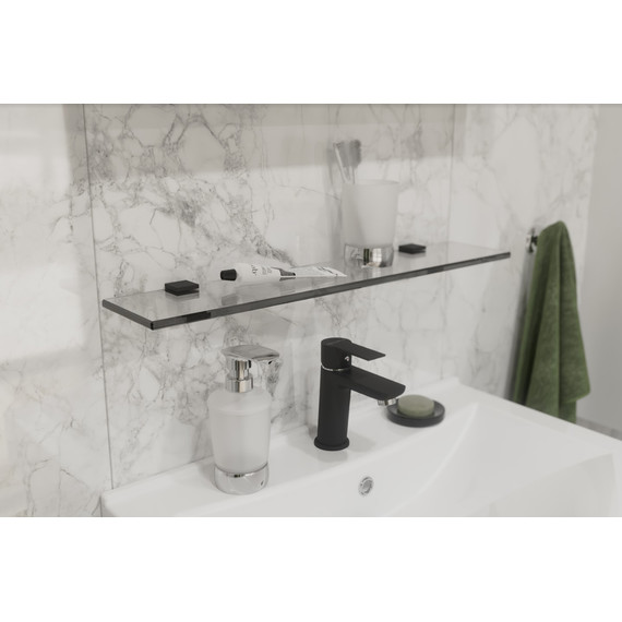 Стеклянная полка Stworki Glass 60 см 3GW262TTKK000, чёрный фото 6