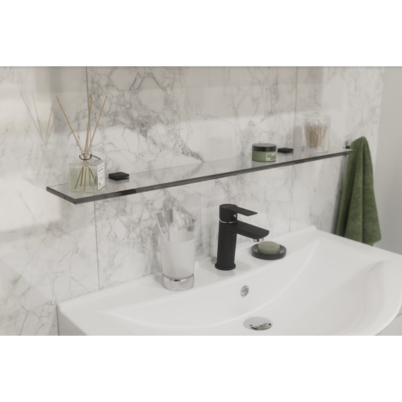 Стеклянная полка Stworki Glass 80 см 3GW264TTKK000, чёрный фото 6