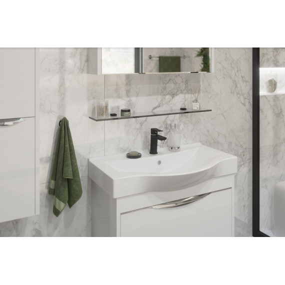 Стеклянная полка Stworki Glass 80 см 3GW264TTKK000, чёрный фото 5