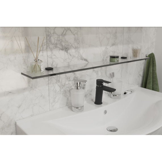 Стеклянная полка Stworki Glass 90 см 3GW265TTKK000, чёрный фото 6