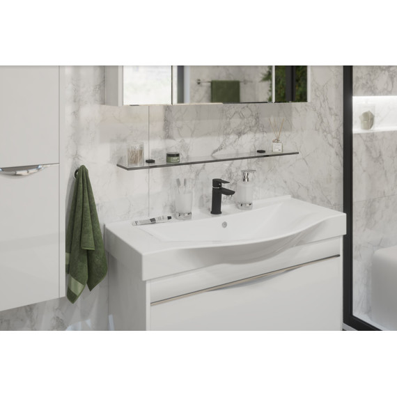 Стеклянная полка Stworki Glass 90 см 3GW265TTKK000, чёрный фото 5