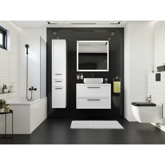 Стеклянная полка Stworki Glass 90 см 3GW265TTKK000, чёрный фото 7