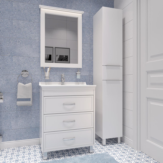 Пенал напольный Stworki Копенгаген С08509, белый фото 4