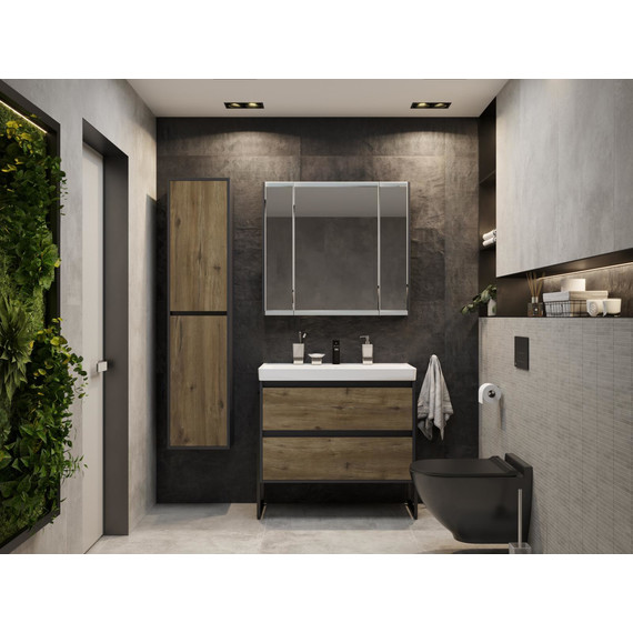 Пенал подвесной Stworki Кронборг 1A262303KB5A0, серый/тёмное дерево фото 3