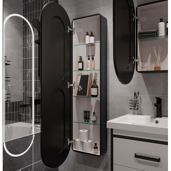 Пенал подвесной Stworki Мальмё МВК076, чёрный фото 12