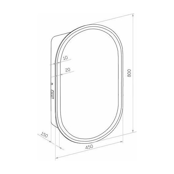 Зеркало-шкаф Stworki Мальмё 45 см МВК074, белый фото 2