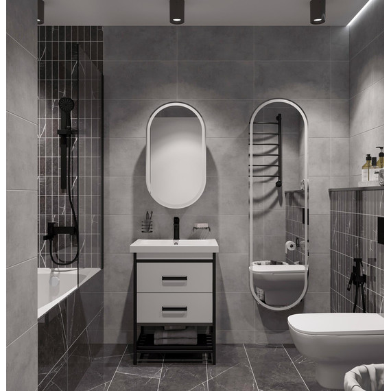 Зеркало-шкаф Stworki Мальмё 45 см МВК074, белый фото 5