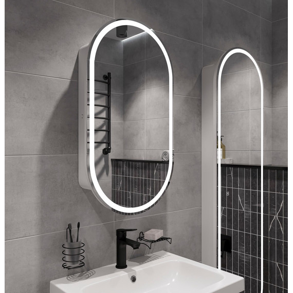 Зеркало-шкаф Stworki Мальмё 45 см МВК074, белый фото 7