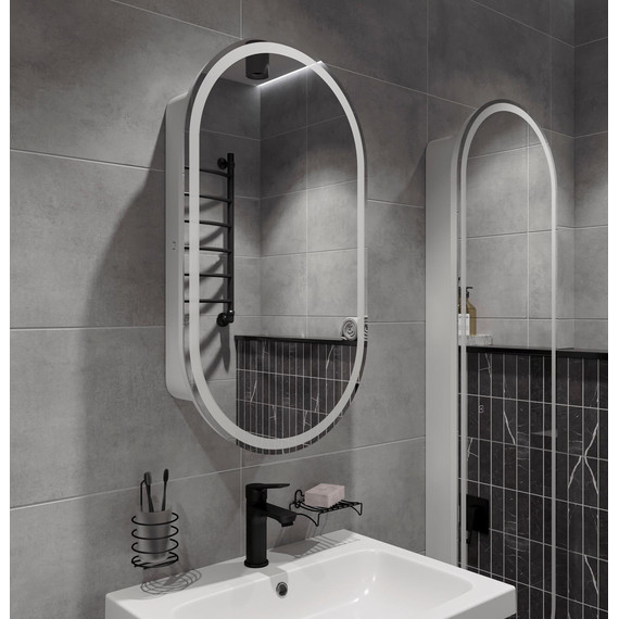 Зеркало-шкаф Stworki Мальмё 45 см МВК074, белый фото 8