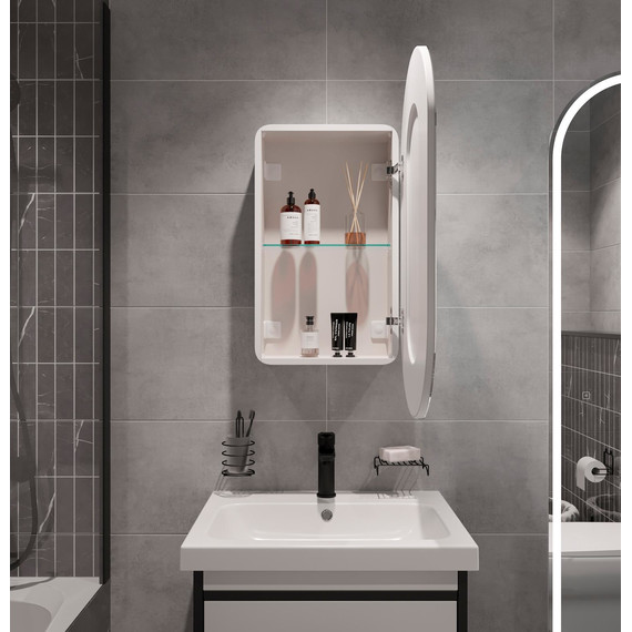 Зеркало-шкаф Stworki Мальмё 45 см МВК074, белый фото 12