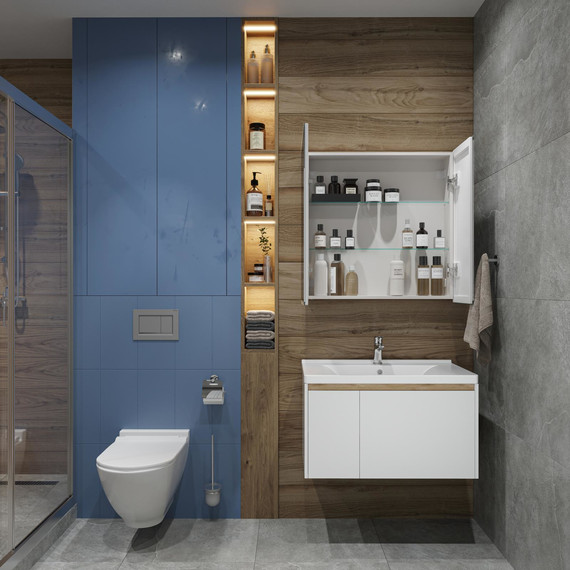 Зеркало-шкаф Stworki Стокгольм 80 см МВК082, белый фото 15