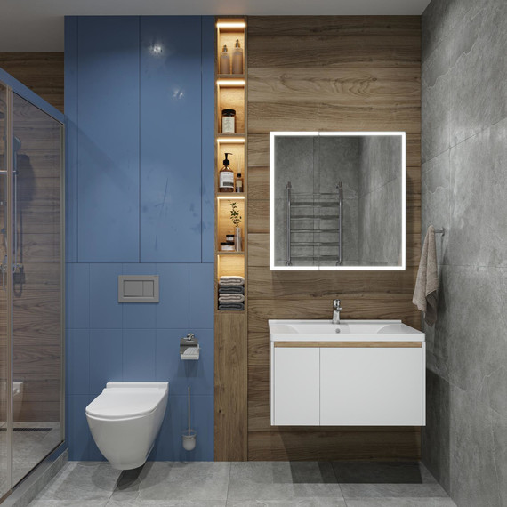 Зеркало-шкаф Stworki Стокгольм 80 см МВК082, белый фото 3