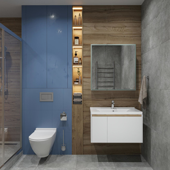 Зеркало-шкаф Stworki Стокгольм 80 см МВК082, белый фото 4