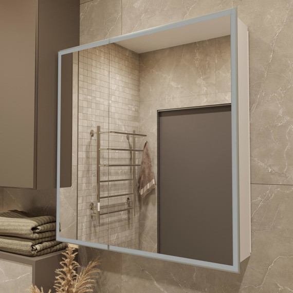 Зеркало-шкаф Stworki Стокгольм 80 см МВК082, белый фото 8