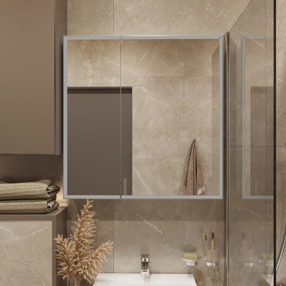 Зеркало-шкаф Stworki Стокгольм 80 см МВК082, белый фото 6