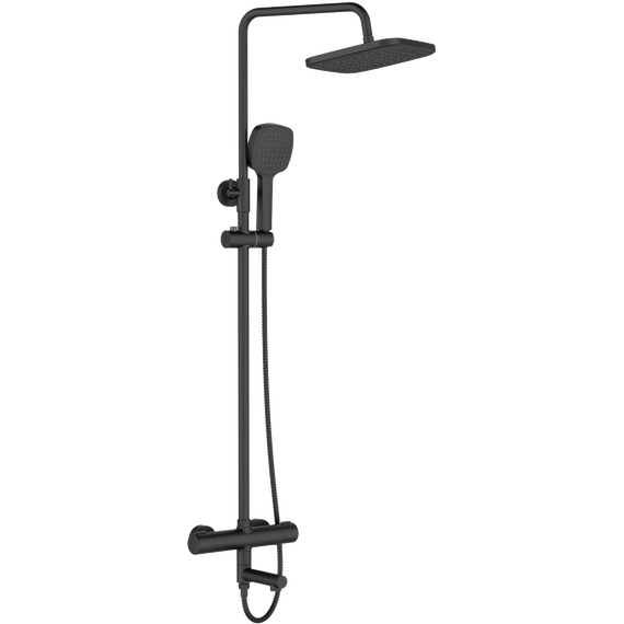 Душевая стойка с термостатом Stworki Орхус OR-03b, чёрный фото 5