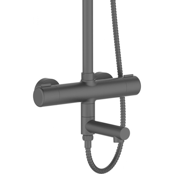 Душевая стойка с термостатом Stworki Орхус OR-03b, чёрный фото 7