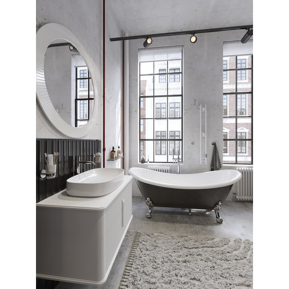 Тумба подвесная с раковиной и столешницей Stworki Молде 95 см 579544, белый фото 10