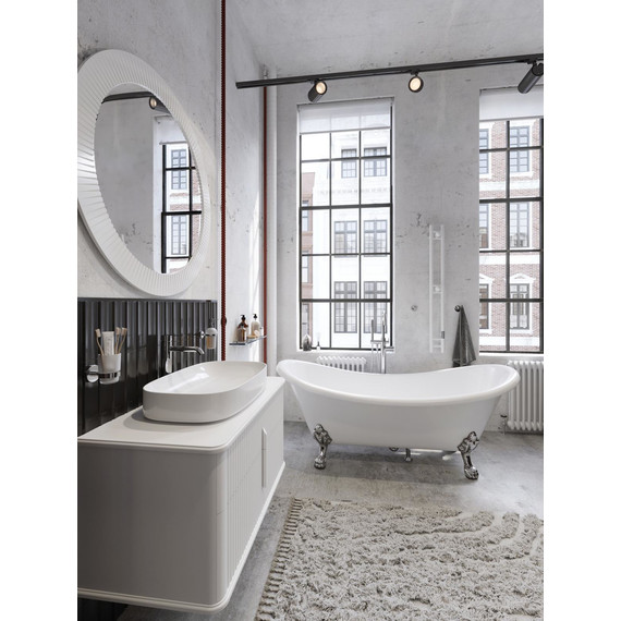 Тумба подвесная с раковиной и столешницей Stworki Молде 95 см 579544, белый фото 12