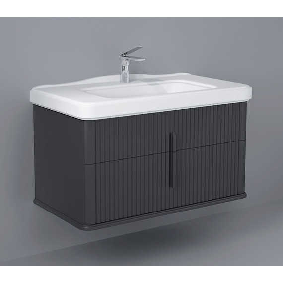 Тумба подвесная с раковиной Stworki Молде 95 см 579360, серый фото 11