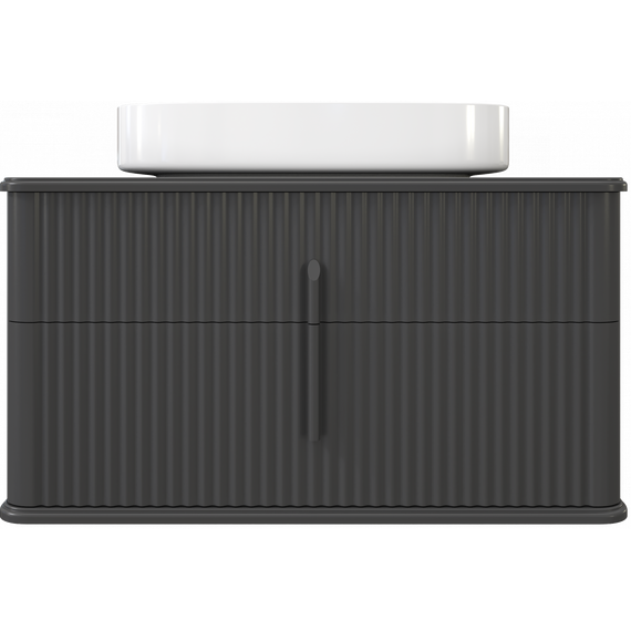 Тумба подвесная с раковиной и столешницей Stworki Молде 95 см 579550, чёрный фото 12