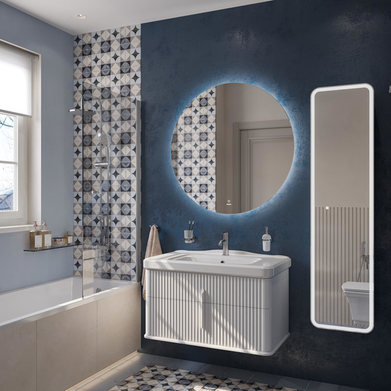 Тумба подвесная с раковиной Stworki Молде 95 см 579358, белый фото 6