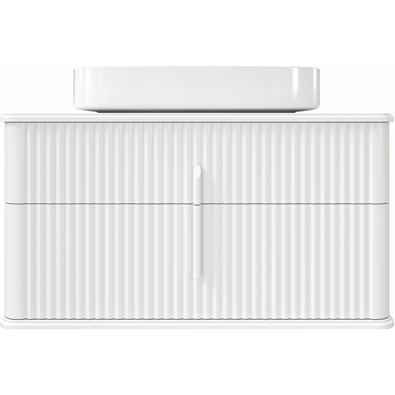 Тумба подвесная с раковиной и столешницей Stworki Молде 95 см 579544, белый фото 15