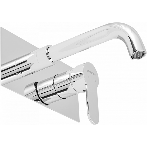 Смеситель для раковины настенный Stworki Ольборг FD10005 (со скрытой частью) фото 6