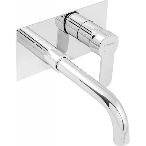 Смеситель для раковины настенный Stworki Ольборг FD10005 (со скрытой частью) фото 5