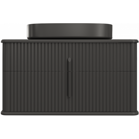 Тумба подвесная с раковиной и столешницей Stworki Молде 95 см 591332, чёрный фото 10