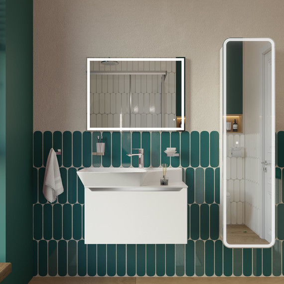 Тумба подвесная с раковиной Stworki Ши 80 см TR-593471, белый фото 5