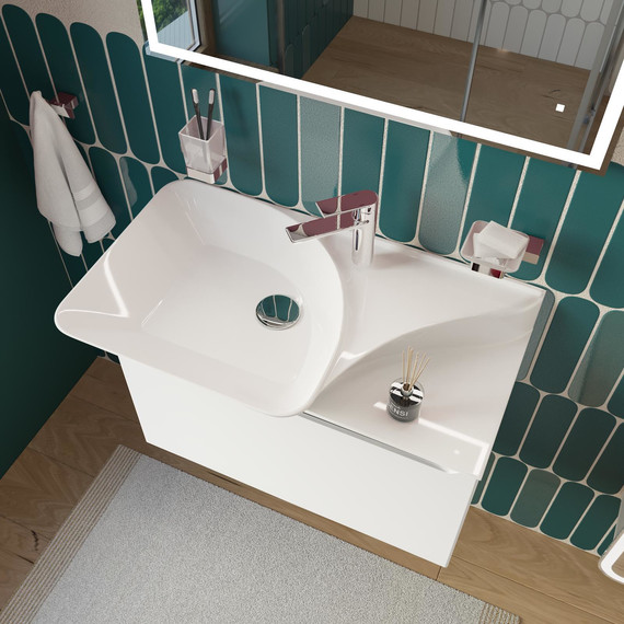 Тумба подвесная с раковиной Stworki Ши 80 см TR-593471, белый фото 8