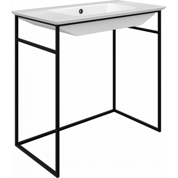 Консоль напольная с раковиной Stworki Мосс 90 см KR-601932, чёрный фото 7