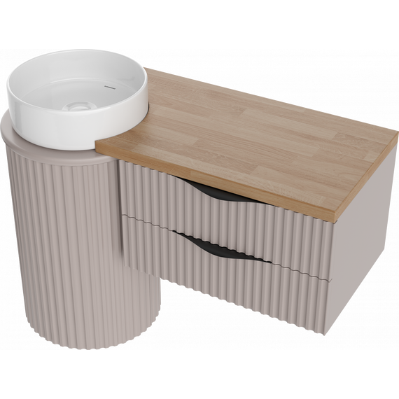 Тумба напольная с раковиной Stworki Lotus 105 см 595442, бежевый фото 9