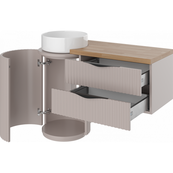 Тумба напольная с раковиной Stworki Lotus 105 см 595442, бежевый фото 11