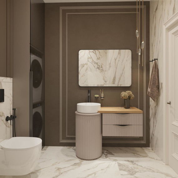 Тумба напольная с раковиной Stworki Lotus 105 см 595442, бежевый фото 3