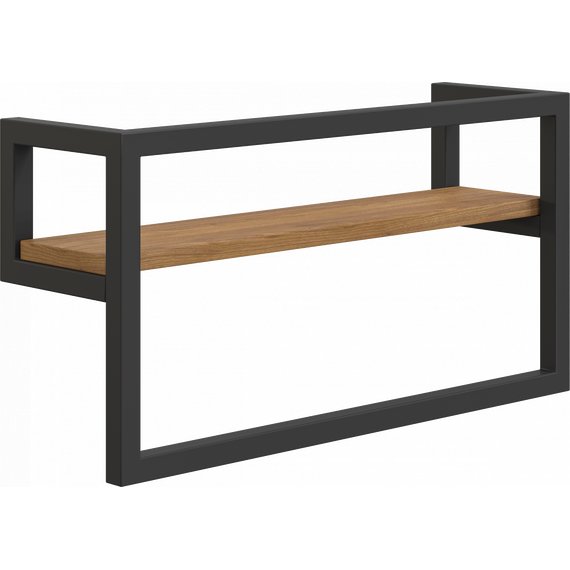 Полка с полотенцедержателем Stworki Гриндстед 40 см П23245, чёрный/светлое дерево фото 8