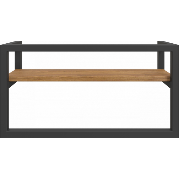 Полка с полотенцедержателем Stworki Гриндстед 40 см П23245, чёрный/светлое дерево фото 9