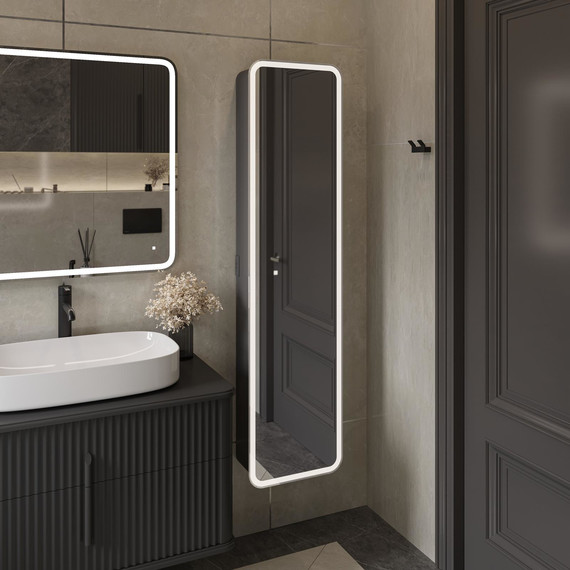 Пенал подвесной Stworki Ольборг МВК181, серый фото 3