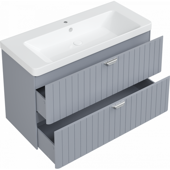 Тумба подвесная с раковиной Stworki Ларвик 105 см TR-622518, серый фото 13
