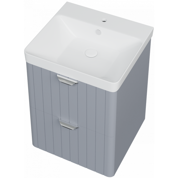 Тумба подвесная с раковиной Stworki Ларвик 50 см TR-622509, серый фото 13