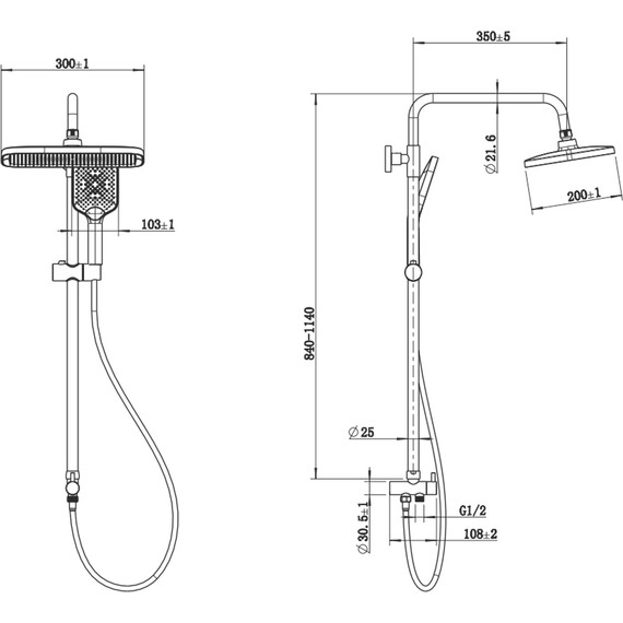 Душевая стойка Stworki Готланд WH625-MB, чёрный - 2 Душевая стойка Stworki Готланд WH625-MB, чёрный фото 2