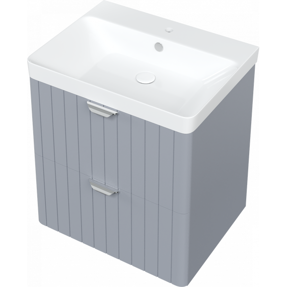 Тумба подвесная с раковиной Stworki Ларвик 60 см 622514, серый фото 12