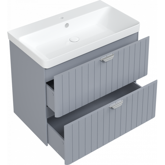 Тумба подвесная с раковиной Stworki Ларвик 80 см 622516, серый фото 13