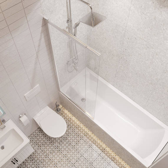 Шторка для ванны Stworki Нюборг 98x145 см STW_801_SL_C, хром/прозрачное фото 7