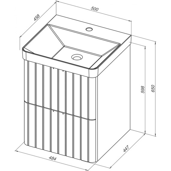 Тумба подвесная с раковиной Stworki Ларвик 50 см TR-622509, серый фото 2