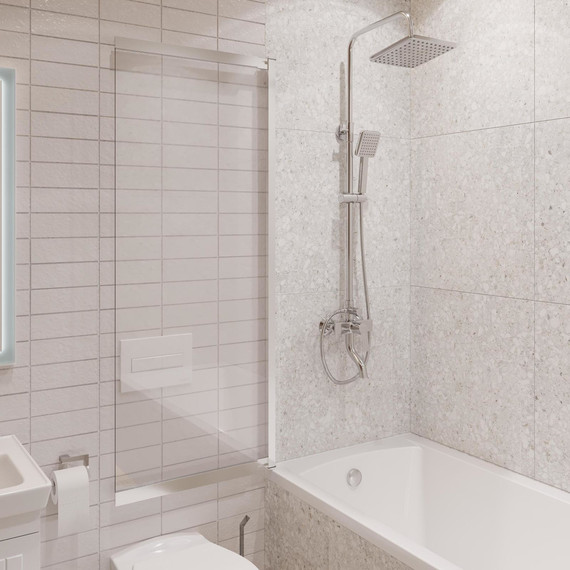 Шторка для ванны Stworki Нюборг 98x145 см STW_801_SL_C, хром/прозрачное фото 9