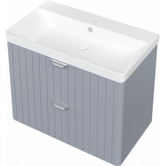 Тумба подвесная с раковиной Stworki Ларвик 80 см 622516, серый фото 11